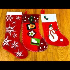 Christmas Stockings Bundle of 3 Red